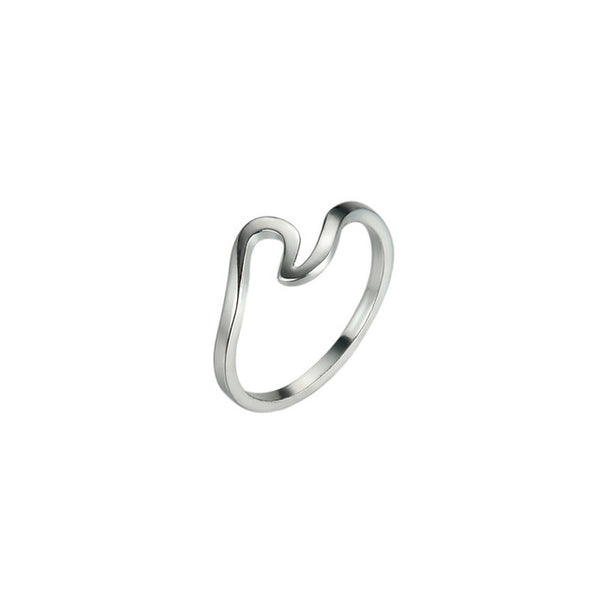 Wave Alloy Silver Ring Wedding Ring for Women Jewelry Accessories Engagement