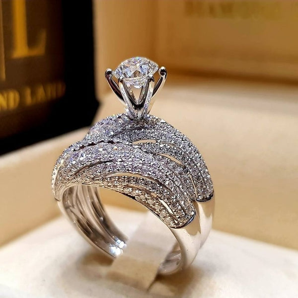 Ailend accepts custom jewelry crystal ring set European and American